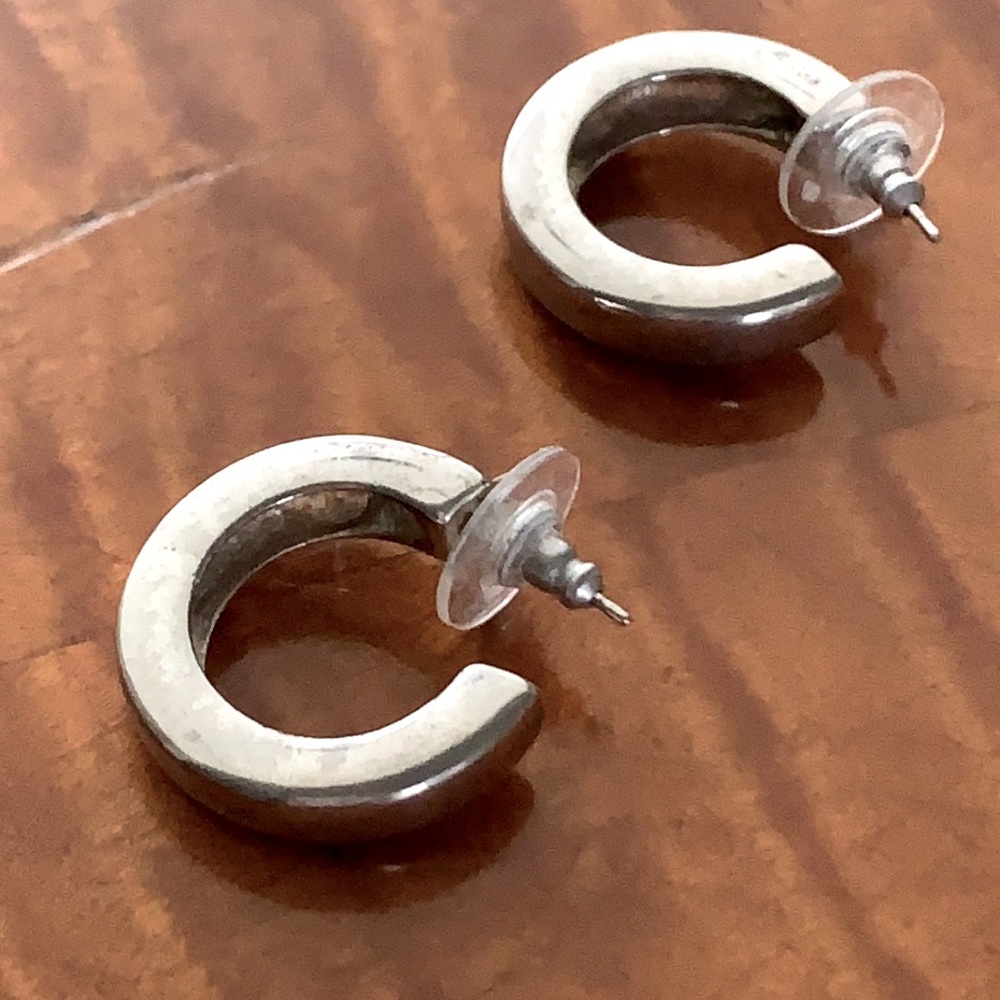 Solid Sterling Silver Hoop Earrings - image 4